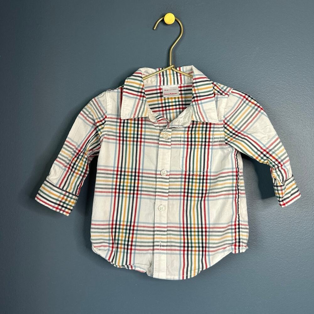 Hanna Andersson sunny plaid button up